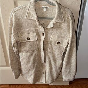 Beige Button-Up Shacket